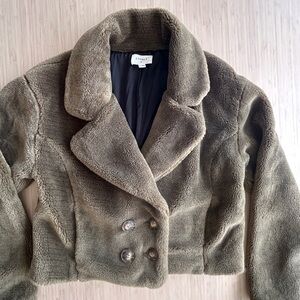 Everly Women's Plush Brown Teddy Jacket